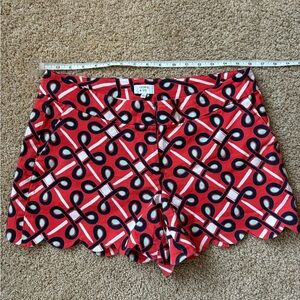 Crown & Ivy Shelby Shorts Women's Sz 6Scalloped Hem Multicolor 6 Pocket .